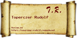 Toperczer Rudolf névjegykártya